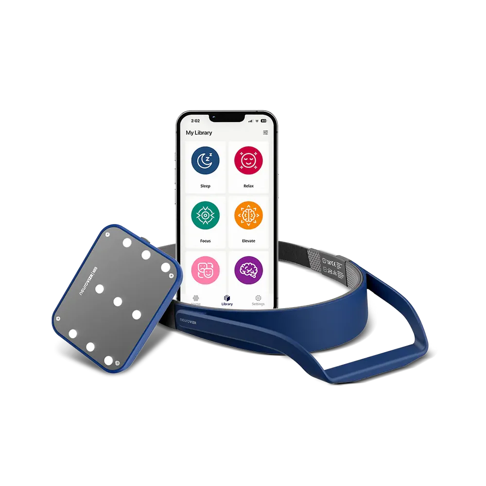NR9 device shown with companion app