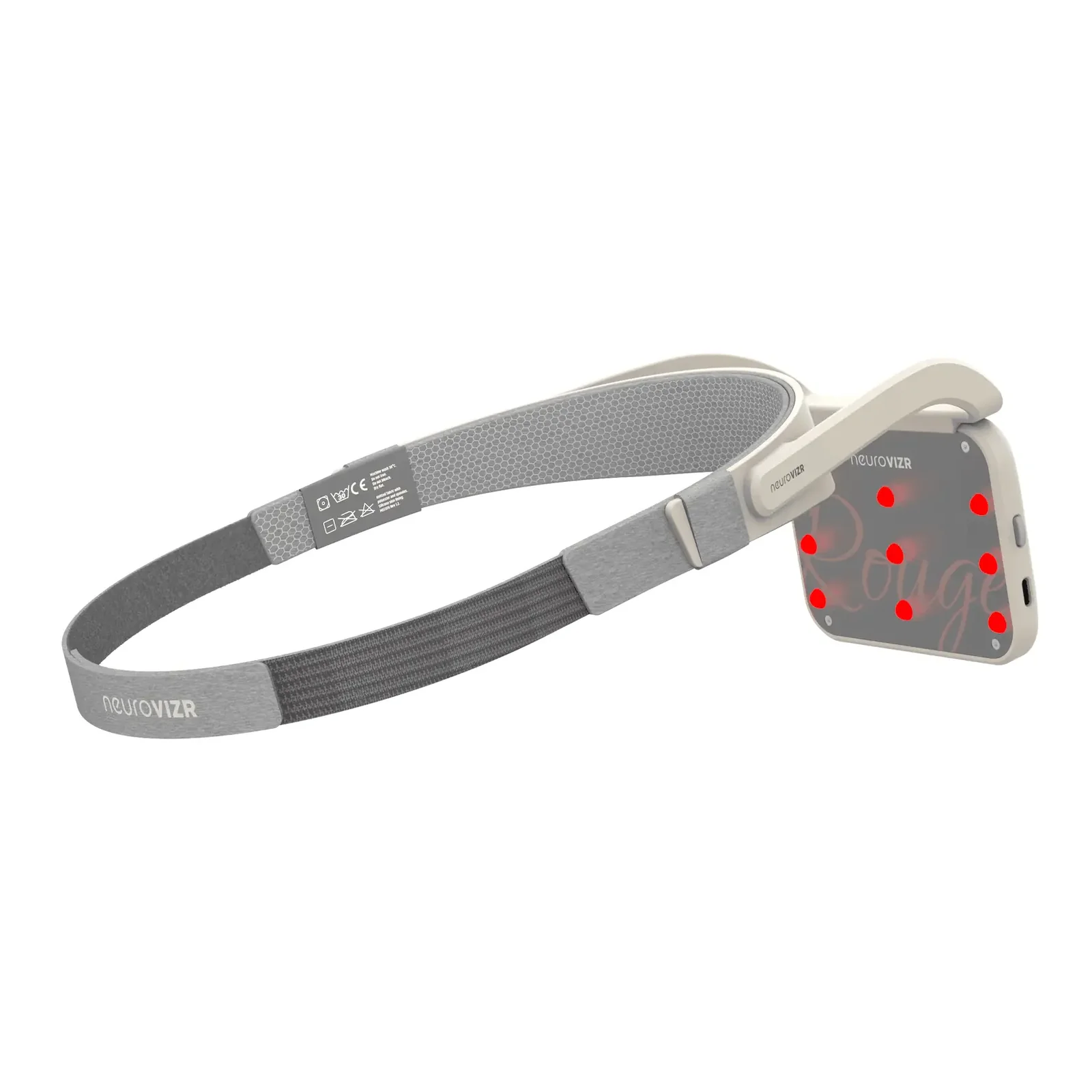NeuroVizr Rouge – red light therapy and immersive sensory device in ivory white and rose gold